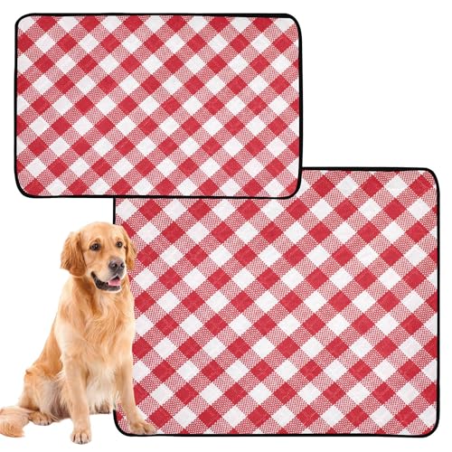 3er Pack Hundepinkmatte Pinktablett Rutschhemmend Bodenmatte für Auto und Flugzeug 50x61cm Büffel Gitter Schottengitter von Caihoyu