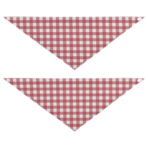 Hundehalstücher mit Druckknopf, weich, niedliches Haustier-Urlaubsset für Hunde und Katzen, Gingham-Rot, Büffelkaro, Schottenkaro, Schottland, 2 Stück von Caihoyu