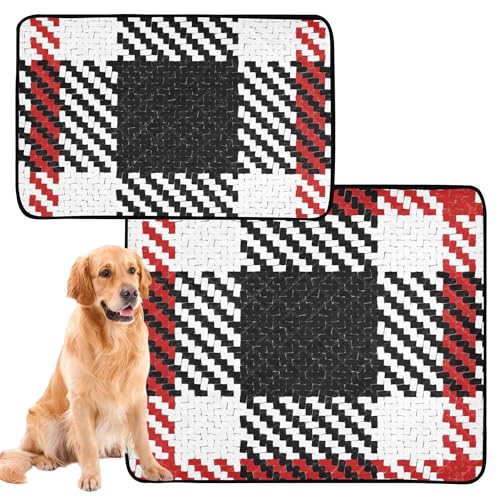 Hundeped Tablett für den Innenbereich, schlamm Hundematten, groß, abwaschbar, rutschfest, für Auto und Flugzeug, 50 x 61 cm, Schottenrost und von Caihoyu