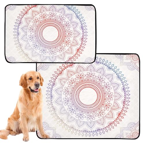 Urinierdecke für Hunde und Katzen, rutschfeste Matte für Sofa, 50,8 x 61 cm, abstraktes Blumen-Mandala, dekoratives einzigartiges Design, 3 Stück von Caihoyu