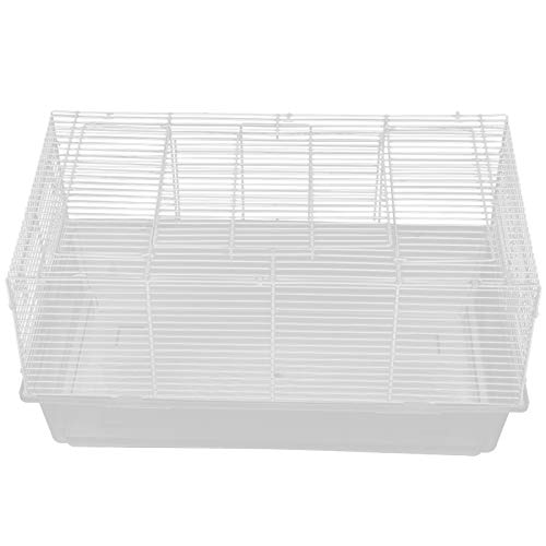 Kleintierkäfig, hochtransparentes Metall Weiß Design Kunststoff Materialien Metalldraht Tierkäfig, für Tierkäfig Tiere Kaninchen Hamster(small) von Caiqinlen