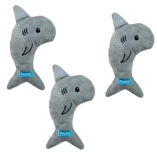 Caitec Presents Nala Cat Simon The Shark - Katzenminze Spielzeug - Interaktives Katzenspielzeug - Kauspielzeug - Kissen Spielzeug 3 Pack von Caitec