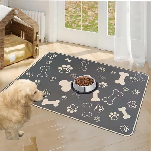 Caiyloxn Napfunterlage Katzen 50x30cm Wasserdicht Hundenapf Matte Hundenapf unterlage für Hund und Katze(Blau) von Caiyloxn