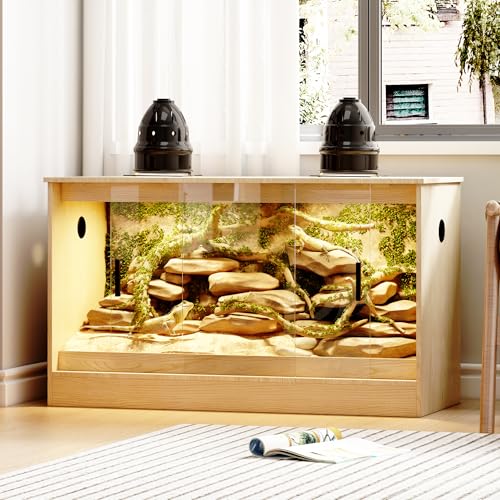 Holz-Terrarium mit beleuchteter Naturszene, 102 cm breit von Caldion