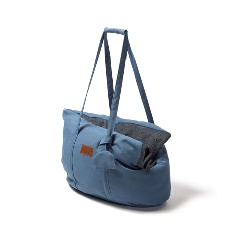 Caleffi - Transportbox für Katzen und Hunde, 43 x 30 x 23 cm, weich gepolstert, mit strapazierfähigem, recyceltem Polyester, Tasche für Hunde und Haustiere, praktisch, abnehmbar, Reißverschluss, von Caleffi