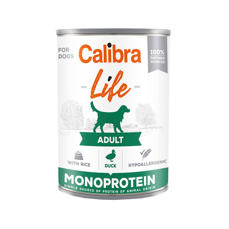 Calibra Dog Life Adult Nassfutter - Ente - 6 x 400 g von Calibra