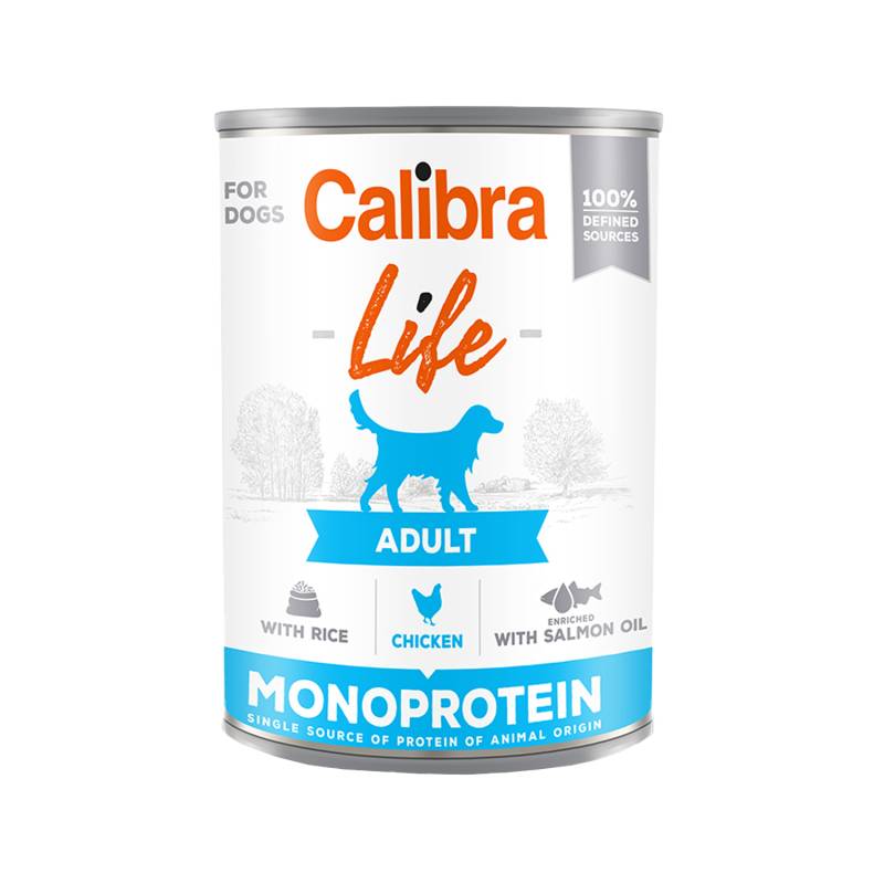 Calibra Dog Life Adult Nassfutter - Huhn - 6 x 400 g von Calibra