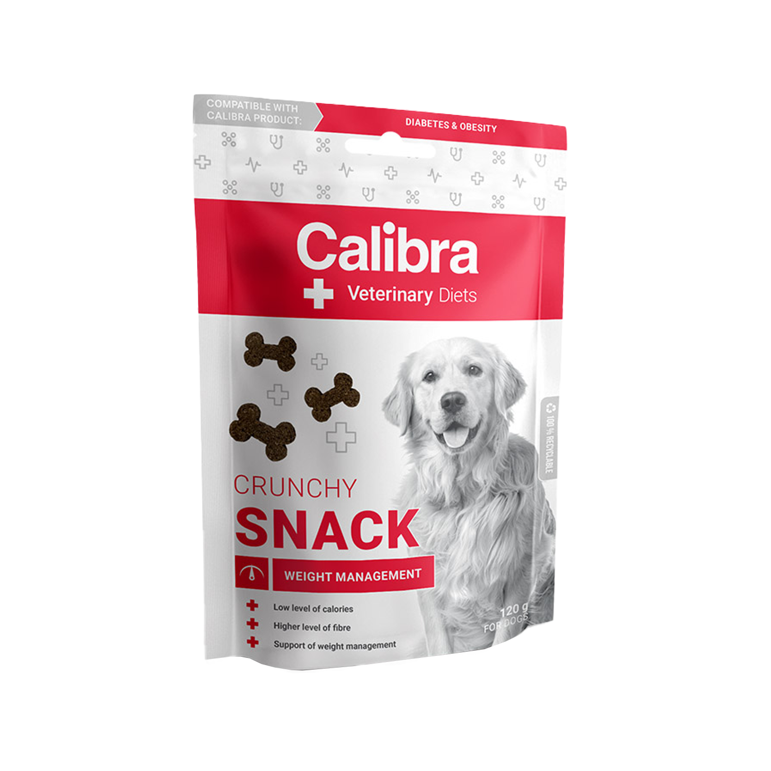 Calibra Dog Veterinary Diets - Weight Management Crunchy Snack - 120 g von Calibra
