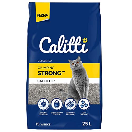 Calitti Katzenstreu Klumpstreu ohne Duft | 100% natürlichem Bentonit | 15 Wochen - Set 25L von Calitti