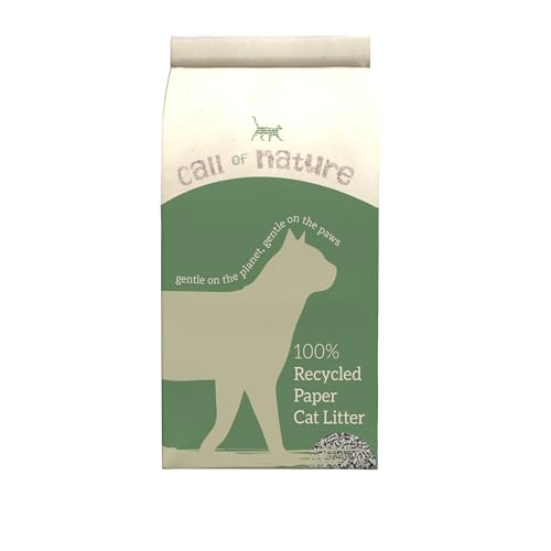 Call of Nature Katzenstreu-Pellets aus recyceltem Papier, biologisch abbaubar, Geruchskontrolle, staubfrei, Nicht klumpende Katzenstreu, Papierpellets – Großpackung Katzenstreu, 28 Liter von Call of Nature