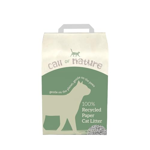 Call of Nature Katzenstreu aus recyceltem Papier, biologisch abbaubar, Geruchskontrolle, staubfrei, Nicht klumpend, Katzenstreu, 7 Liter von Call of Nature