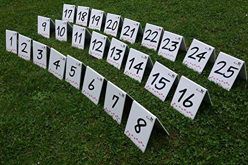 Agility Parcoursnummern/Rally Obedience Nummern/Zahlen - Set/Nummernschilder - durchnummeriertes Set 1-25 von Callieway