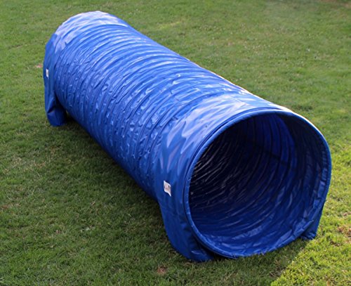 Callieway® Dog Agility Tunnel Profi Hunde Tunnel Agility Gerät (Stützsandsäcke bereits inklusive) (3m / 80cm, blau) von Callieway