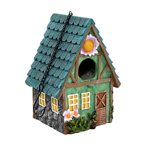 CalmGeek Hängendes Vogelhaus Dekorativer niedlicher Käfig für Vogel im Freien Harz-Vogelhaus hängendes Nest Ornament Vogel-Kasten-Figur für Kakadu-Ara-Sittich-Finken von CalmGeek