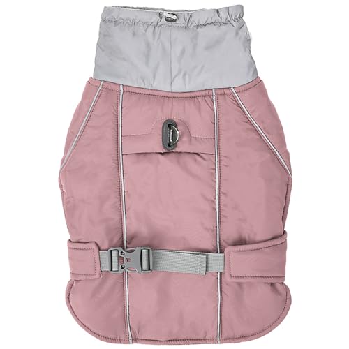 CalmGeek Hundejacke Winterweste Jacken, Hundemantel für kaltes Wetter, Warme Hundejacke, Reflektierender Hundemantel Wasserdicht Winddicht Wendbar Hundeweste(Rosa-2XL) von CalmGeek