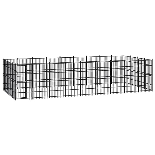 Camerina Outdoor-Hundezwinger Dog House Outdoor Pet Comfort Katzengehege Hundeauslauf DraußEn Tiergehege Stahl 33,18 m² 3097987 von Camerina