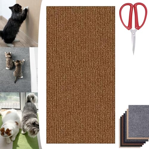 Asisumption Cat Scratching Mat, Climbing Cat Scratcher, Cat Scratching Mat Self-Adhesive, Versatile Trimmable Self-Adhesive Cat Couch Protector (Dark Brown, 11.8 * 39.4in) von Camic
