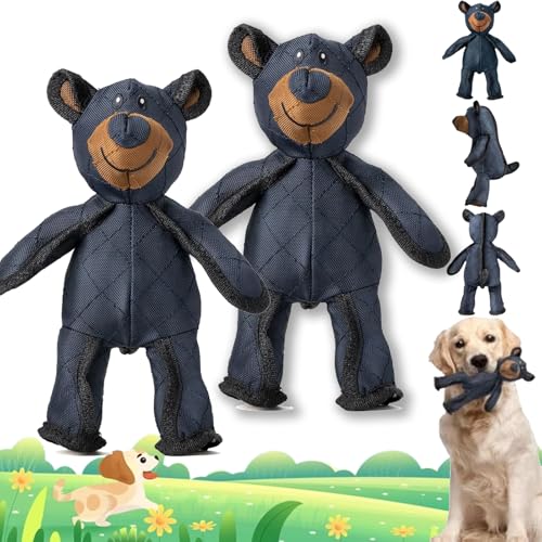 Camic Unbreak Bear Dog Toy, Unbreakable Bear, Indestructa Bear, 2025 New Unbreak-Bear for Heavy Chewers, Aggressive Chewers Indestructible Stuffed Plush Dog Squeaky Toys (2 Pcs) von Camic