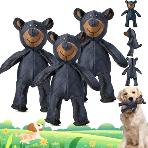 Camic Unbreak Bear Dog Toy, Unbreakable Bear, Indestructa Bear, 2025 New Unbreak-Bear for Heavy Chewers, Aggressive Chewers Indestructible Stuffed Plush Dog Squeaky Toys (3 Pcs) von Camic