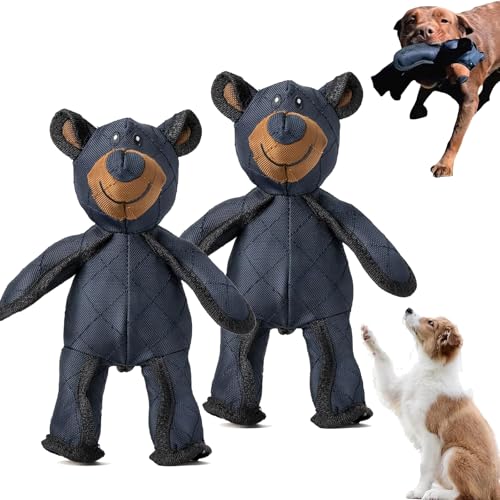 Camic Unbreaka-Bear, Indestructible Bear Dog Toy, 2025 New Unbreakable Bear Plush Toys Suitable for Small and Large Dogs, Aggressive Chewers Stuffed Plush Dog Squeaky Toy (2 Pcs) von Camic