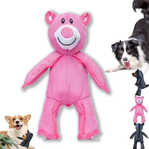 Camic Unbreakable Bear Dog Toy, Unbreak Bear, Indestructible Dog Toy for Aggressive Chewers, 2025 New Unbreak-Bear for Heavy Chewers, Stuffed Plush Dog Squeaky Toy (Pink) von Camic