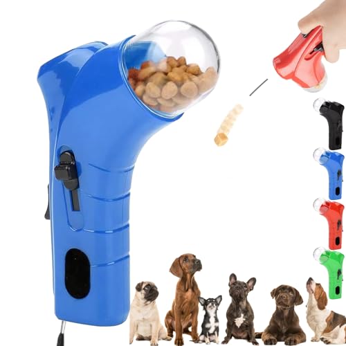 Cat Treat Gun, Pet Treat Launcher Snack Toy, Pet Food Dispenser Launchers, Dog Food Catapult, Handheld pet Feeding Interactive Toys for Dog Cat Exercise Training (Blue) von Camic