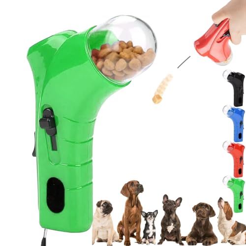 Cat Treat Gun, Pet Treat Launcher Snack Toy, Pet Food Dispenser Launchers, Dog Food Catapult, Handheld pet Feeding Interactive Toys for Dog Cat Exercise Training (Green) von Camic