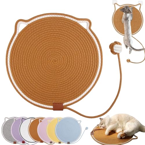 Celery Pets Dual Scratching Pad, Natural Cotton Rope Cat Scratching Pad, Cat Scratch Mat for Indoor Cats, Kitten Claw Scratcher Pad for Wall, Couch, Carpets, Sofas (Brown, M(43cm/16.9in)) von Camic