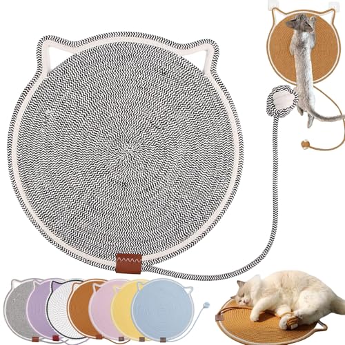 Celery Pets Dual Scratching Pad, Natural Cotton Rope Cat Scratching Pad, Cat Scratch Mat for Indoor Cats, Kitten Claw Scratcher Pad for Wall, Couch, Carpets, Sofas (Gray, L(50cm/19.7in)) von Camic