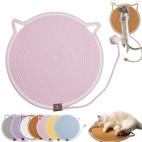 Celery Pets Dual Scratching Pad, Natural Cotton Rope Cat Scratching Pad, Cat Scratch Mat for Indoor Cats, Kitten Claw Scratcher Pad for Wall, Couch, Carpets, Sofas (Pink, XL(60cm/23.6in) von Camic