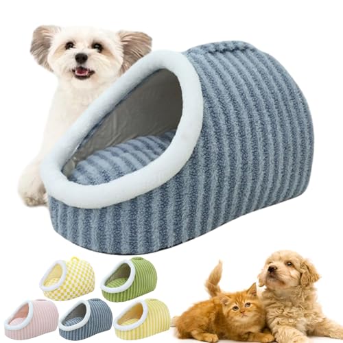 Cozy Dog Nest for Small Dogs Cats, Cozy Hideaway Pet Bed, Cozy Cave Dog Bed, Dog Bed with Cover Cave, Indoor Dog Burrow Bed, Soft Pet Slipper Cave Bed Sleeping Bag (Blue, Within 10kg) von Camic