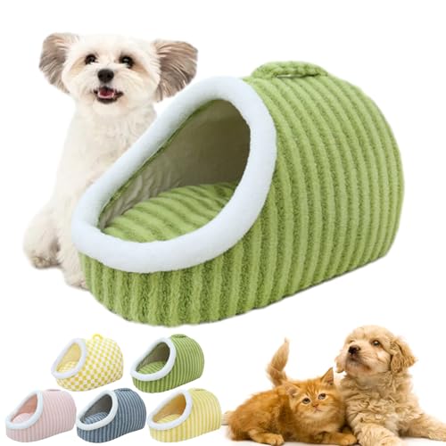 Cozy Dog Nest for Small Dogs Cats, Cozy Hideaway Pet Bed, Cozy Cave Dog Bed, Dog Bed with Cover Cave, Indoor Dog Burrow Bed, Soft Pet Slipper Cave Bed Sleeping Bag (Green, Within 10kg) von Camic