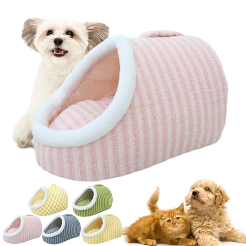 Cozy Dog Nest for Small Dogs Cats, Cozy Hideaway Pet Bed, Cozy Cave Dog Bed, Dog Bed with Cover Cave, Indoor Dog Burrow Bed, Soft Pet Slipper Cave Bed Sleeping Bag (Pink, Within 10kg) von Camic