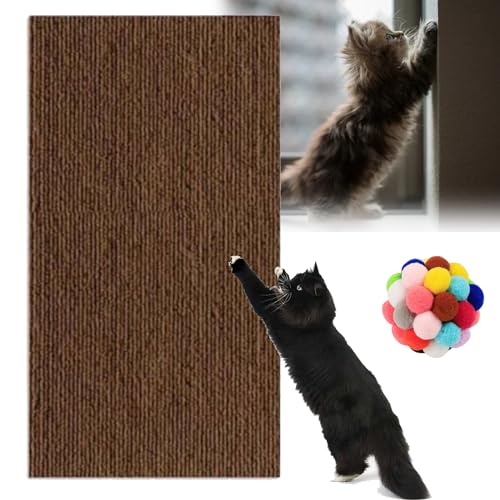 DIY Climbing Cat Scratcher, Cat Scratcher, Kratzmatte Selbstklebend, Kratzmatte Katze, Kratzmatte Katze Wand, Kratzteppich Selbstklebend, Katzen Kratzmatte Selbstklebend (Brown, 30 * 100cm) von Camic