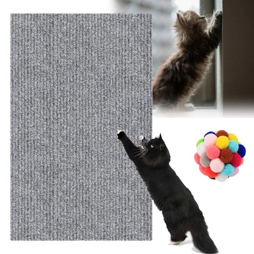 DIY Climbing Cat Scratcher, Cat Scratcher, Kratzmatte Selbstklebend, Kratzmatte Katze, Kratzmatte Katze Wand, Kratzteppich Selbstklebend, Katzen Kratzmatte Selbstklebend (Light Grey, 40 * 100cm) von Camic