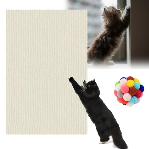 DIY Climbing Cat Scratcher, Cat Scratcher, Kratzmatte Selbstklebend, Kratzmatte Katze, Kratzmatte Katze Wand, Kratzteppich Selbstklebend, Katzen Kratzmatte Selbstklebend (White, 40 * 100cm) von Camic