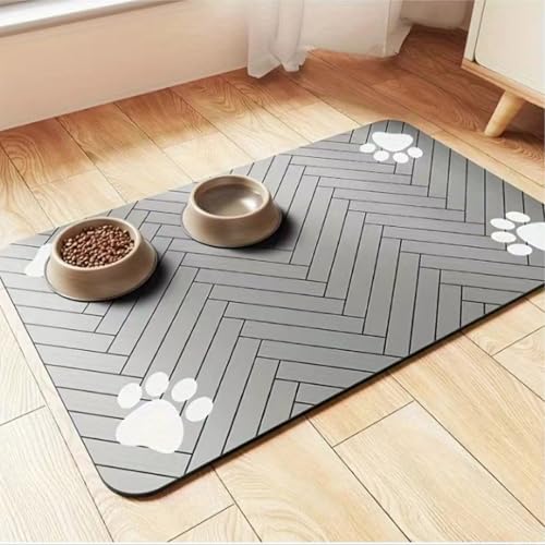 Dog Cat Food Mat, Silicone Napfunterlage Hund, Waterproof Non-Slip Pet Feeding Mat for Floors, Easy Clean Washable Dog Placemat for Food and Water Bowls (A, 30 * 40cm/11.8 * 15.7in) von Camic