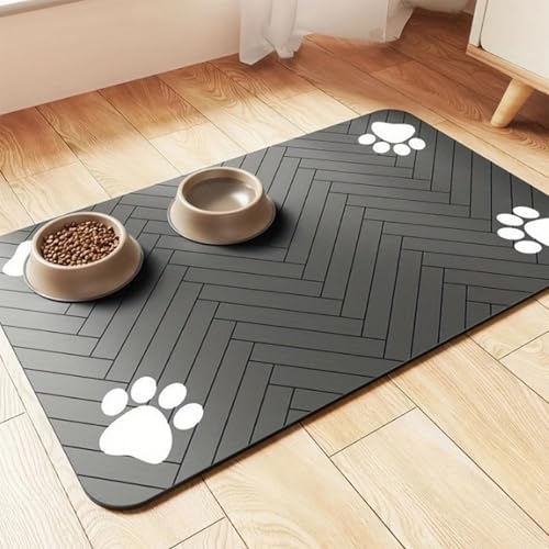 Dog Cat Food Mat, Silicone Napfunterlage Hund, Waterproof Non-Slip Pet Feeding Mat for Floors, Easy Clean Washable Dog Placemat for Food and Water Bowls (B, 30 * 40cm/11.8 * 15.7in) von Camic