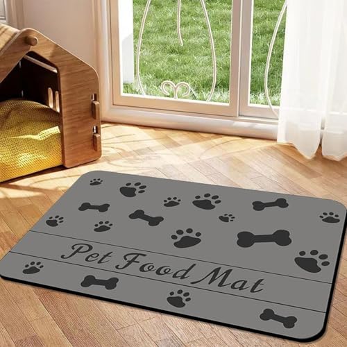 Dog Cat Food Mat, Silicone Napfunterlage Hund, Waterproof Non-Slip Pet Feeding Mat for Floors, Easy Clean Washable Dog Placemat for Food and Water Bowls (F, 30 * 40cm/11.8 * 15.7in) von Camic