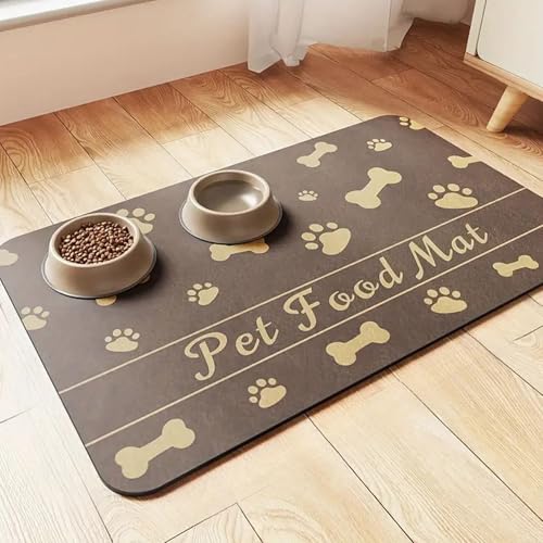 Dog Cat Food Mat, Silicone Napfunterlage Hund, Waterproof Non-Slip Pet Feeding Mat for Floors, Easy Clean Washable Dog Placemat for Food and Water Bowls (H, 30 * 40cm/11.8 * 15.7in) von Camic