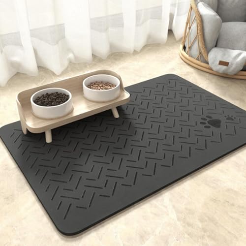 Dog Cat Food Mat, Silicone Napfunterlage Hund, Waterproof Non-Slip Pet Feeding Mat for Floors, Easy Clean Washable Dog Placemat for Food and Water Bowls (J, 30 * 40cm/11.8 * 15.7in) von Camic