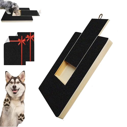 Dog Nail Scratch Board, Nail Scratcher Board for Dogs, Upgraded Pull-Out Dog Nail File Board Scratch Pad Treat Box, Durable Nail Grooming Board for Dogs (Black, Without Bracket) von Camic