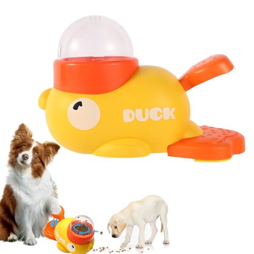 Duck Shape Dog Slow Feeder Toy for Pet Food Dispenser, 2-in-1 Interactive Dog Puzzle Feeder, Pet Treat Dispenser with Button, Duck Feeder for Indoor Cats Feeding (1 Pcs) von Camic