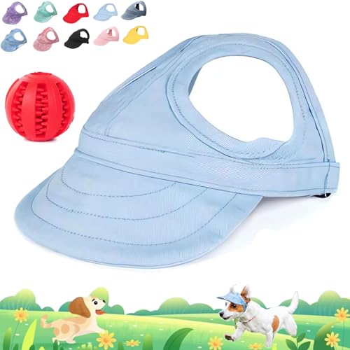 Outdoor Sun Protection Hood for Dogs, Adjustable Pet Sunbonnet Dog Baseball Hat Pet, Pet Dog Sun Protection Visor Hat with Ear Holes and Adjustable Strap (Blue, L) von Camic