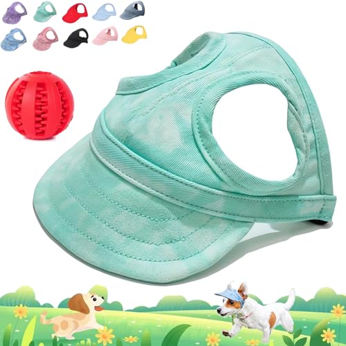 Outdoor Sun Protection Hood for Dogs, Adjustable Pet Sunbonnet Dog Baseball Hat Pet, Pet Dog Sun Protection Visor Hat with Ear Holes and Adjustable Strap (Cloud Blue, L) von Camic