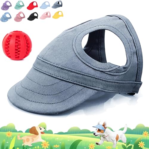 Outdoor Sun Protection Hood for Dogs, Adjustable Pet Sunbonnet Dog Baseball Hat Pet, Pet Dog Sun Protection Visor Hat with Ear Holes and Adjustable Strap (Gray, L) von Camic