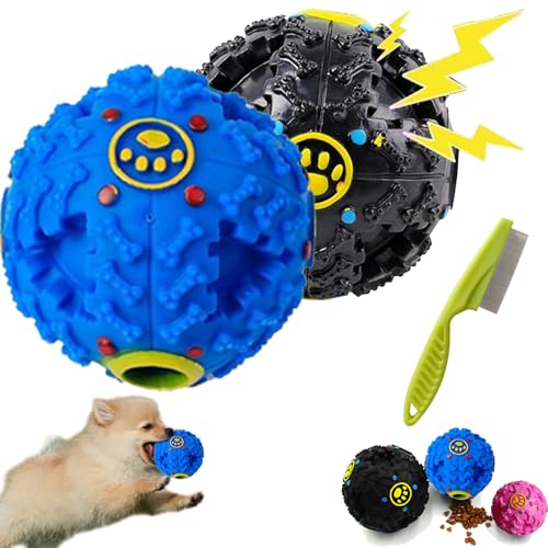 PawCia Giggle Ball, Pawcia Giggle Sound Dog Ball, Pawcia Dog Ball Dog Feeder Toy, Dog Feeder Toy Interactive Game for Dogs Fill with Food Dogs Food Dispenser (2pcs-2, L 4.72 inches) von Camic