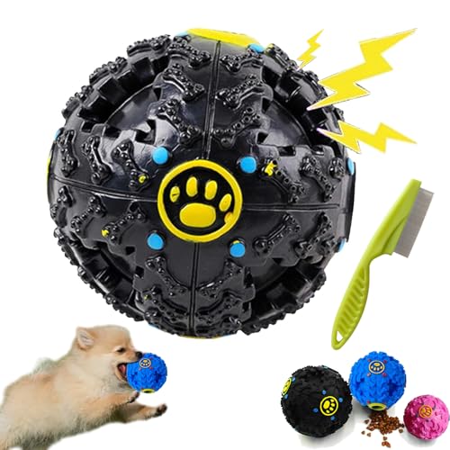 PawCia Giggle Ball, Pawcia Giggle Sound Dog Ball, Pawcia Dog Ball Dog Feeder Toy, Dog Feeder Toy Interactive Game for Dogs Fill with Food Dogs Food Dispenser (Black, L 4.72 inches) von Camic