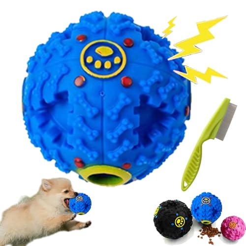 PawCia Giggle Ball, Pawcia Giggle Sound Dog Ball, Pawcia Dog Ball Dog Feeder Toy, Dog Feeder Toy Interactive Game for Dogs Fill with Food Dogs Food Dispenser (Blue, L 4.72 inches) von Camic