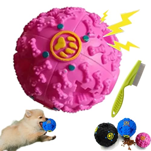 PawCia Giggle Ball, Pawcia Giggle Sound Dog Ball, Pawcia Dog Ball Dog Feeder Toy, Dog Feeder Toy Interactive Game for Dogs Fill with Food Dogs Food Dispenser (Pink, L 4.72 inches) von Camic